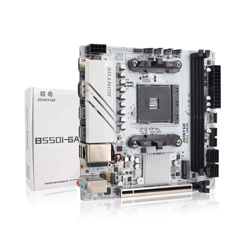JGINYUE AMD B550 AM4 Mini ITX Motherboard Supports Ryzen R5 4000/5000 Series Processors DDR4 RAM PCI-E 4.0 B550I GAMING