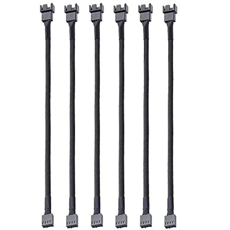 Gebildet 6Pcs 4 Pin 26Cm Pwm Fan Extension Power Cable Connector Case