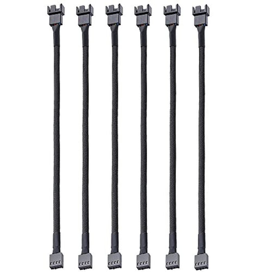 Gebildet 6Pcs 4 Pin 26Cm Pwm Fan Extension Power Cable Connector Case