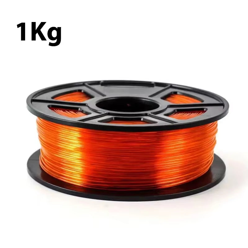 Transparent Red PETG 3D Printer Filament - 1.75MM, Available in 250G, 500G, and 1Kg for 3D Printing Applications