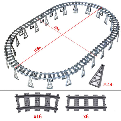 KAZI High-Tech Creative City Train Station Rail Tracks Power Function Building Blocks Bricks DIY Kid Trains Toys Children Gifts