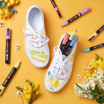 Posca Full Set Acrylic Paint Markers Pens PC-1M PC-3M PC-5M 7/8/12/15/24/29C for Rock Painting,Frabric,Glass/Metal,Graffiti