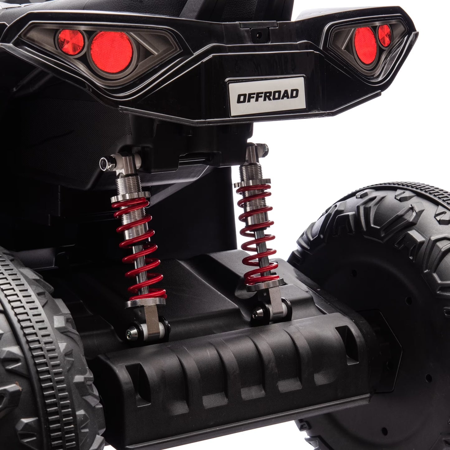 12V Kids Ride on ATV with 2 Seater,2* 45W Motor 7AH Battery Powered Electric Vehicle W/ LED Lights,High & Low Speed,Music,Spring Suspension,Ride on Car 4 Wheeler Quad for Boys & Girls,Black
