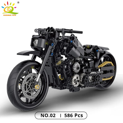HUIQIBAO High-Tech Classic Motorbike Building Model Blocks Moto City Racer Bricks Toy for Kids Boy Children Adult MOC Car Set