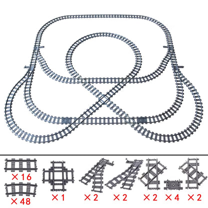 KAZI High-Tech Creative City Train Station Rail Tracks Power Function Building Blocks Bricks DIY Kid Trains Toys Children Gifts