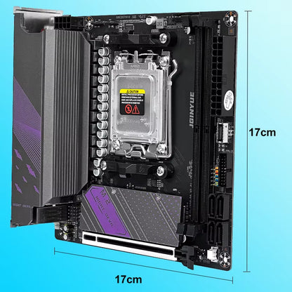 JGINYUE AM5 Motherboard Supports AMD Ryzen 7000 Series CPU Processors DDR5 Dual Channel Memory RAM ITX B650I Night Devil