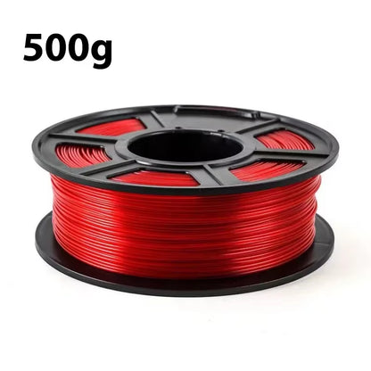 Transparent Red PETG 3D Printer Filament - 1.75MM, Available in 250G, 500G, and 1Kg for 3D Printing Applications