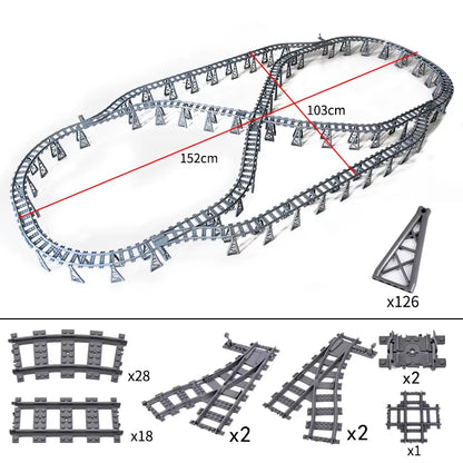 KAZI High-Tech Creative City Train Station Rail Tracks Power Function Building Blocks Bricks DIY Kid Trains Toys Children Gifts