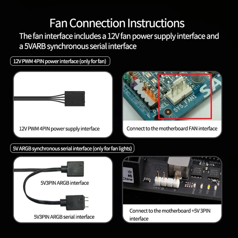 FD200 200Mm ARGB Computer Case Fan 5V 3PIN LED Cooling Fans Desktop PC Case Accessories