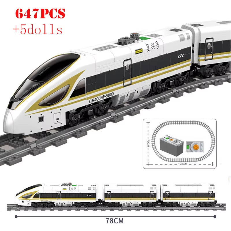 KAZI High-Tech Creative City Train Station Rail Tracks Power Function Building Blocks Bricks DIY Kid Trains Toys Children Gifts
