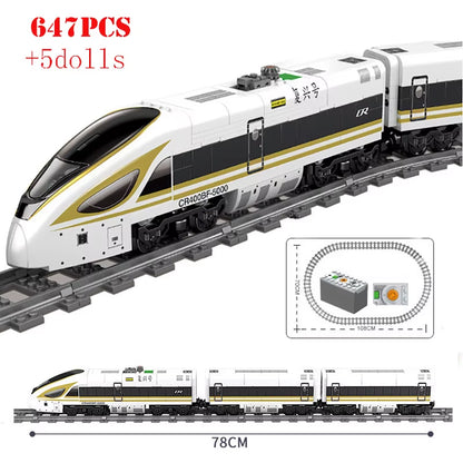KAZI High-Tech Creative City Train Station Rail Tracks Power Function Building Blocks Bricks DIY Kid Trains Toys Children Gifts