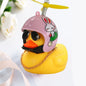 Car Duck with Helmet Broken Wind Pendant Small Yellow Duck Road Bike Motor Helmet Riding Cycling Accessories without Lights