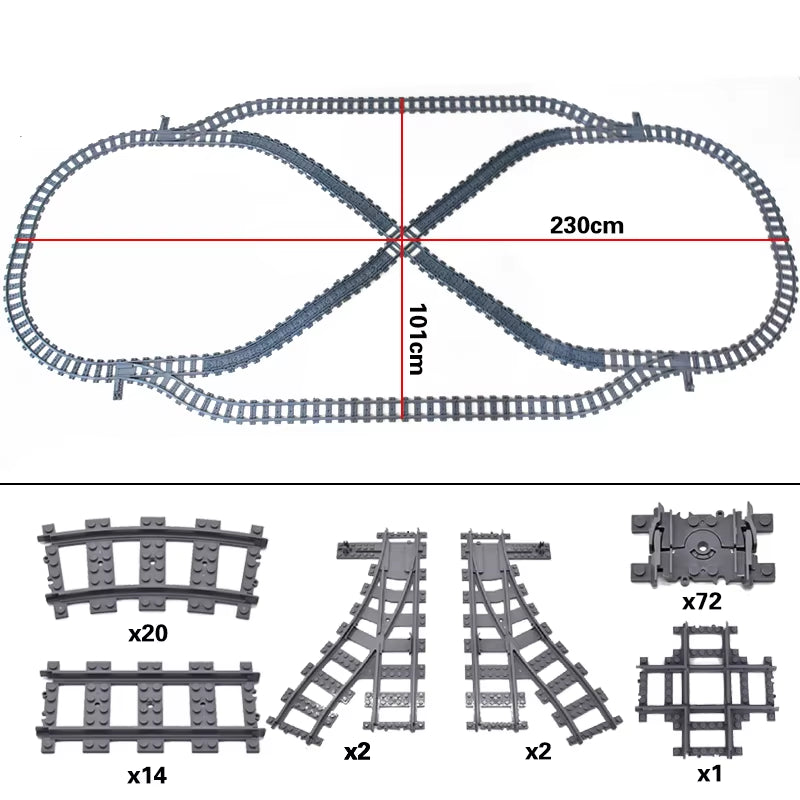 KAZI High-Tech Creative City Train Station Rail Tracks Power Function Building Blocks Bricks DIY Kid Trains Toys Children Gifts