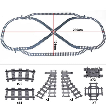 KAZI High-Tech Creative City Train Station Rail Tracks Power Function Building Blocks Bricks DIY Kid Trains Toys Children Gifts