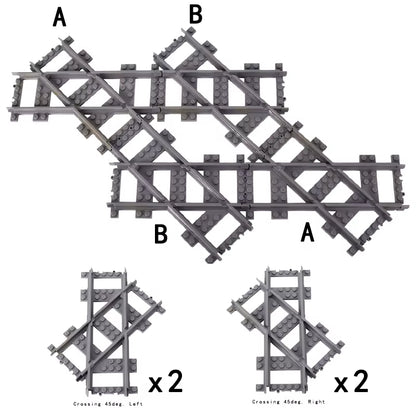 KAZI High-Tech Creative City Train Station Rail Tracks Power Function Building Blocks Bricks DIY Kid Trains Toys Children Gifts