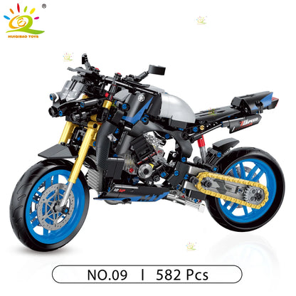 HUIQIBAO High-Tech Classic Motorbike Building Model Blocks Moto City Racer Bricks Toy for Kids Boy Children Adult MOC Car Set