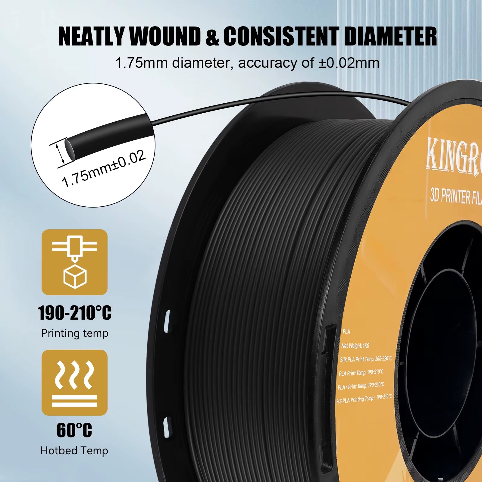HS-PLA Filament 1.75Mm High Speed PLA 3D Printer Filament for Bambu All FDM 3D Printer 3D Printing Materials 5/10KG