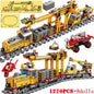 KAZI High-Tech Creative City Train Station Rail Tracks Power Function Building Blocks Bricks DIY Kid Trains Toys Children Gifts