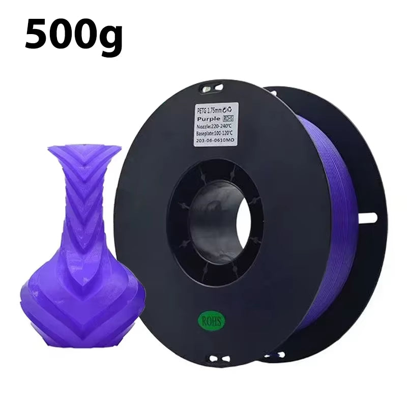 Transparent Red PETG 3D Printer Filament - 1.75MM, Available in 250G, 500G, and 1Kg for 3D Printing Applications