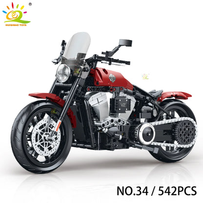 HUIQIBAO High-Tech Classic Motorbike Building Model Blocks Moto City Racer Bricks Toy for Kids Boy Children Adult MOC Car Set
