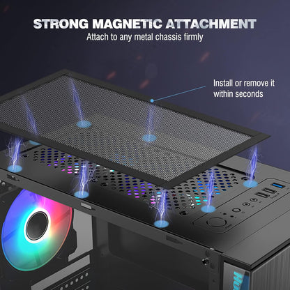 DIY PC Case Dust Mesh Filter 2 Pack Magnetic Dustproof Cover for Computer