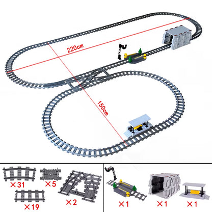 KAZI High-Tech Creative City Train Station Rail Tracks Power Function Building Blocks Bricks DIY Kid Trains Toys Children Gifts