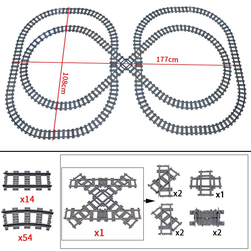 KAZI High-Tech Creative City Train Station Rail Tracks Power Function Building Blocks Bricks DIY Kid Trains Toys Children Gifts