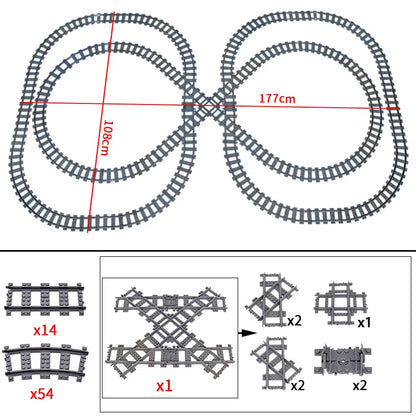 KAZI High-Tech Creative City Train Station Rail Tracks Power Function Building Blocks Bricks DIY Kid Trains Toys Children Gifts