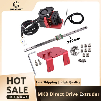 MK8 Direct Drive Extruder Upgrade Kit with Linear Rail and Backplate Bracket for Ender 3, Ender 3 Pro, and CR-10S/Pro