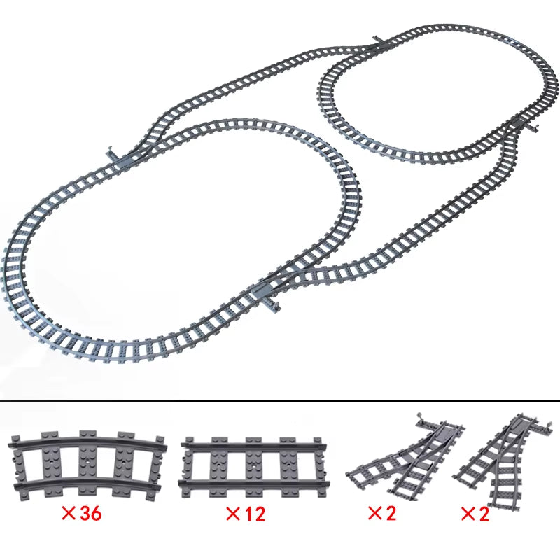 KAZI High-Tech Creative City Train Station Rail Tracks Power Function Building Blocks Bricks DIY Kid Trains Toys Children Gifts