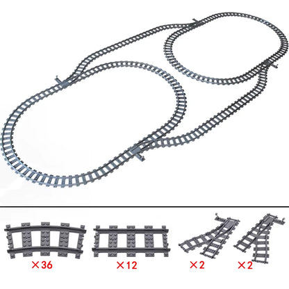 KAZI High-Tech Creative City Train Station Rail Tracks Power Function Building Blocks Bricks DIY Kid Trains Toys Children Gifts