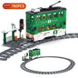 KAZI High-Tech Creative City Train Station Rail Tracks Power Function Building Blocks Bricks DIY Kid Trains Toys Children Gifts