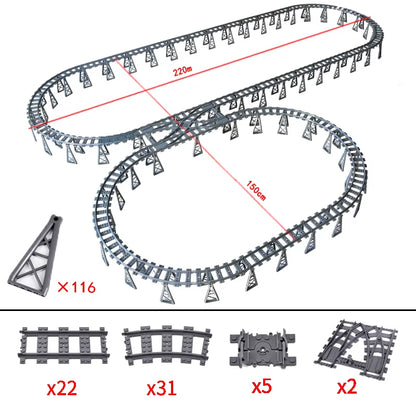 KAZI High-Tech Creative City Train Station Rail Tracks Power Function Building Blocks Bricks DIY Kid Trains Toys Children Gifts