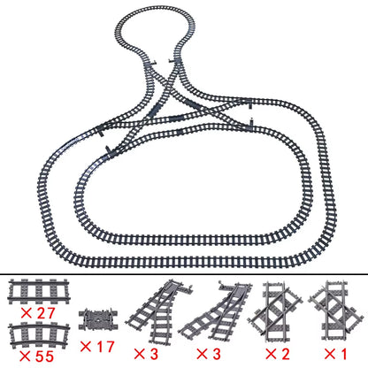 KAZI High-Tech Creative City Train Station Rail Tracks Power Function Building Blocks Bricks DIY Kid Trains Toys Children Gifts