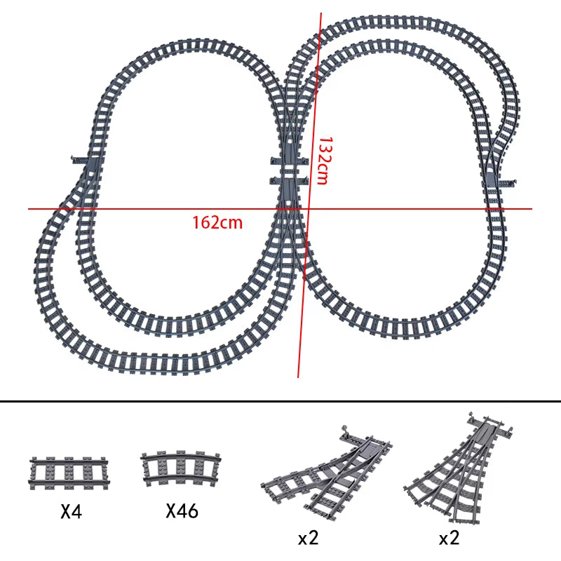 KAZI High-Tech Creative City Train Station Rail Tracks Power Function Building Blocks Bricks DIY Kid Trains Toys Children Gifts
