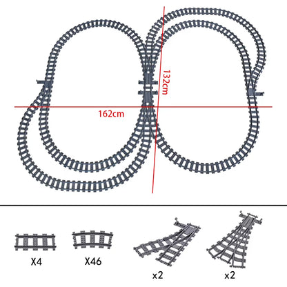 KAZI High-Tech Creative City Train Station Rail Tracks Power Function Building Blocks Bricks DIY Kid Trains Toys Children Gifts