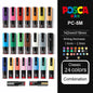 Japan  Posca Paint Marker Pen Set,Pc-1M ,PC-3M ,PC-5M,PC-8K,PC-17K, 7 8 12 15 21 24 28 29 Colors Set, Non-Toxic Water-Based
