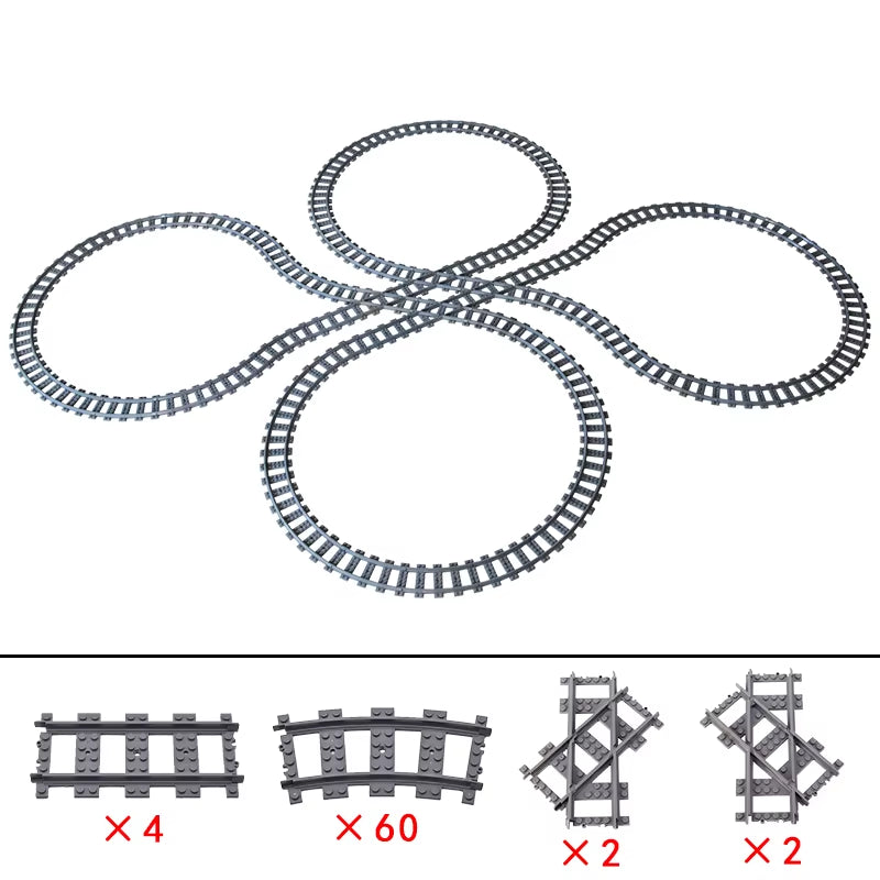 KAZI High-Tech Creative City Train Station Rail Tracks Power Function Building Blocks Bricks DIY Kid Trains Toys Children Gifts