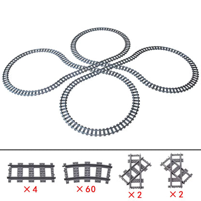 KAZI High-Tech Creative City Train Station Rail Tracks Power Function Building Blocks Bricks DIY Kid Trains Toys Children Gifts