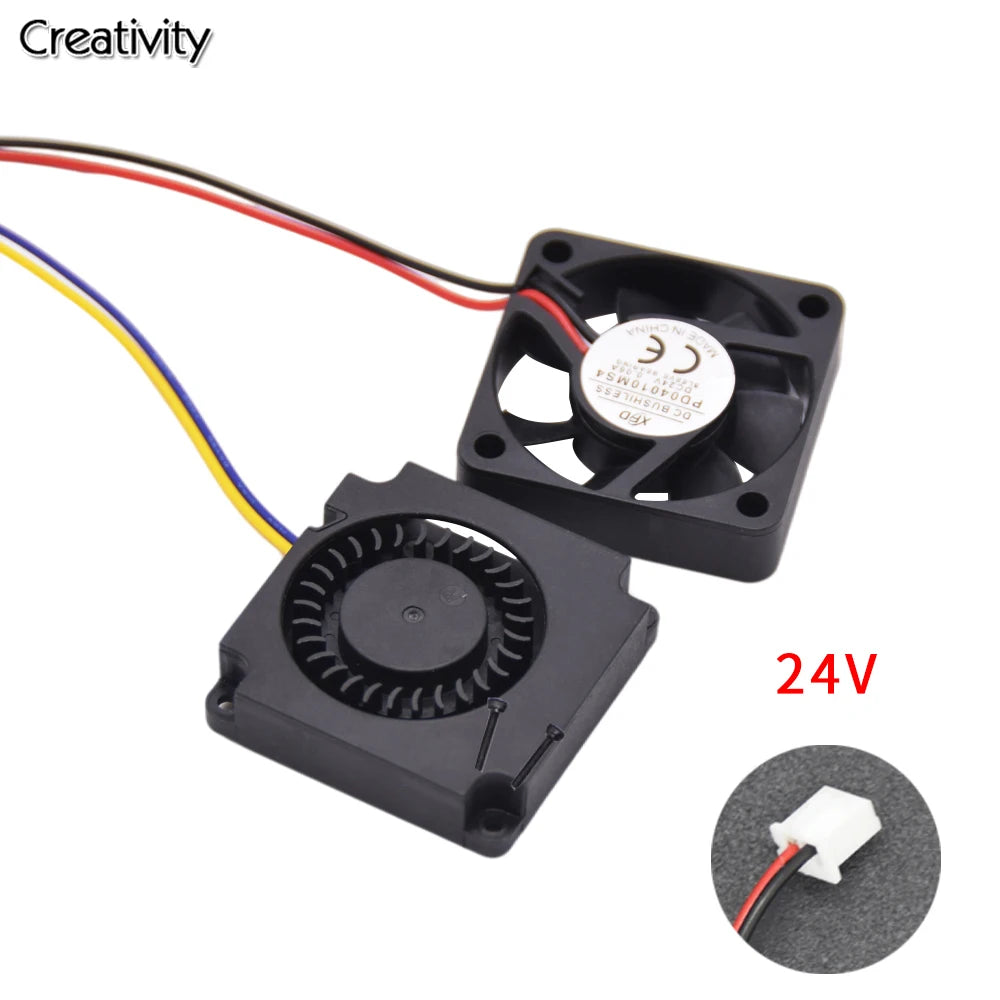 3D Printer Fan 4010 Fan 24V Black Plastic Extruder Cooling Fan for Ender3 V2 Ender3 / Ender3Pro CR10 3D Printer Accessories
