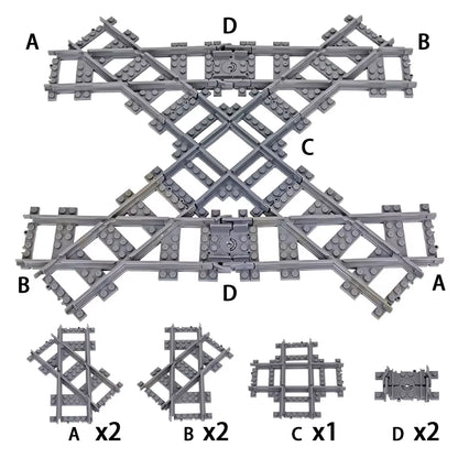 KAZI High-Tech Creative City Train Station Rail Tracks Power Function Building Blocks Bricks DIY Kid Trains Toys Children Gifts