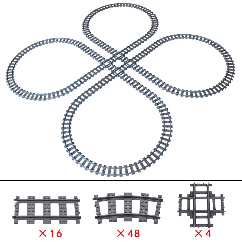KAZI High-Tech Creative City Train Station Rail Tracks Power Function Building Blocks Bricks DIY Kid Trains Toys Children Gifts