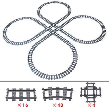 KAZI High-Tech Creative City Train Station Rail Tracks Power Function Building Blocks Bricks DIY Kid Trains Toys Children Gifts