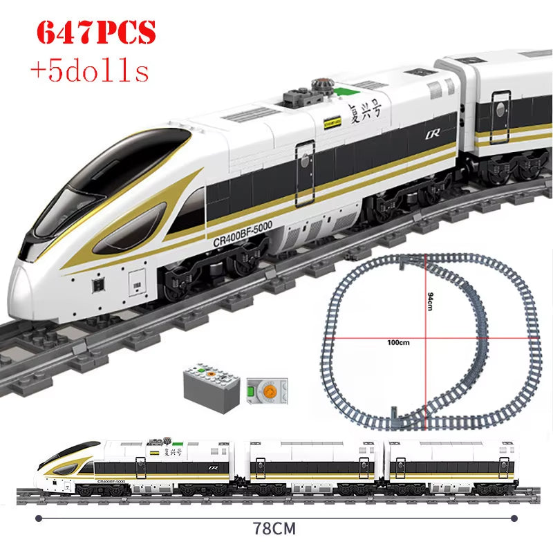 KAZI High-Tech Creative City Train Station Rail Tracks Power Function Building Blocks Bricks DIY Kid Trains Toys Children Gifts