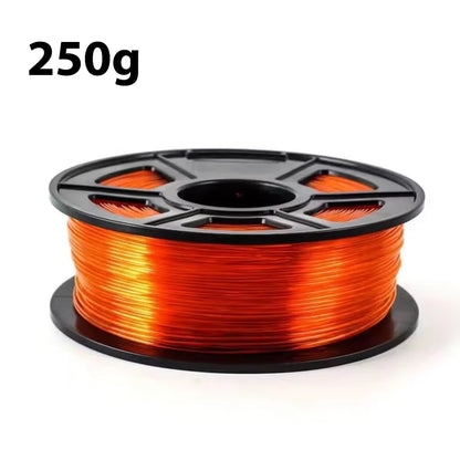 Transparent Red PETG 3D Printer Filament - 1.75MM, Available in 250G, 500G, and 1Kg for 3D Printing Applications