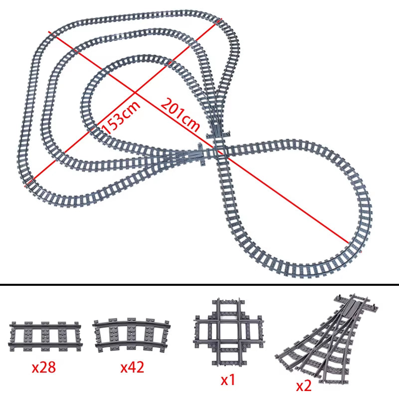 KAZI High-Tech Creative City Train Station Rail Tracks Power Function Building Blocks Bricks DIY Kid Trains Toys Children Gifts