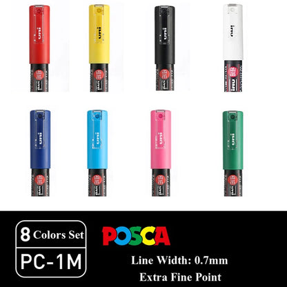 Posca Full Set Acrylic Paint Markers Pens PC-1M PC-3M PC-5M 7/8/12/15/24/29C for Rock Painting,Frabric,Glass/Metal,Graffiti