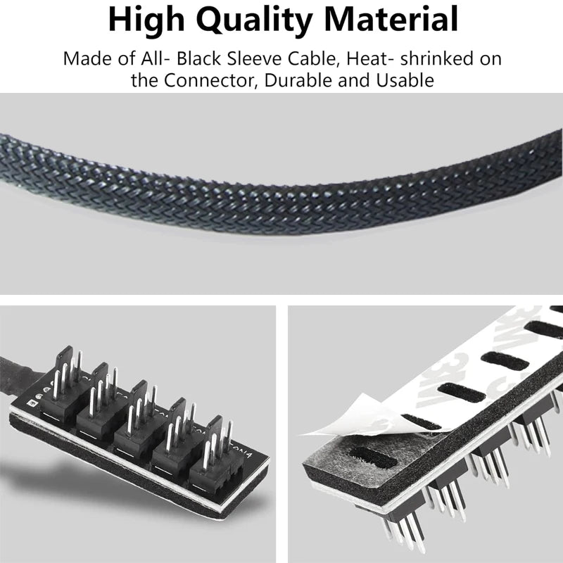4-Pin PWM PC Fan Hub PC 5 Way Splitter 1 to 5 Splitter 5 Way PC Case Internal Motherboard 4Pin/3Pin Fan Power Extension Cable