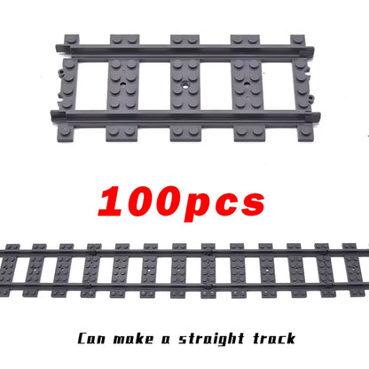 KAZI High-Tech Creative City Train Station Rail Tracks Power Function Building Blocks Bricks DIY Kid Trains Toys Children Gifts