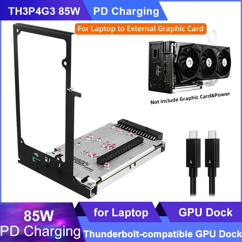 TH3P4G3 85W PD Charging Thunderbolt-Compatible GPU Dock for Laptop Notebook to External Graphic Card 40Gbps for Macbook Windows